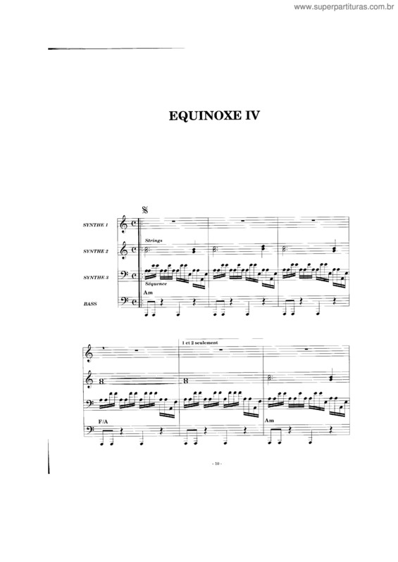 Partitura da música Equinoxe IV