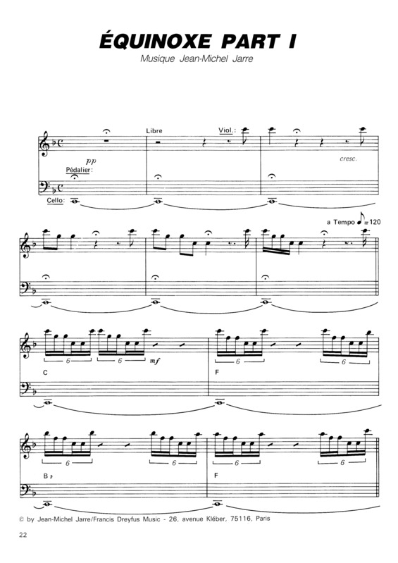 Partitura da música Équinoxe Part I