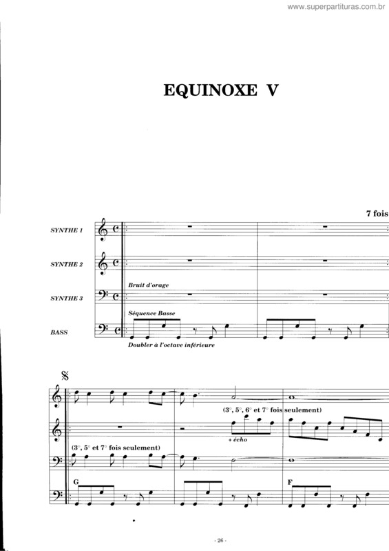 Partitura da música Equinoxe V
