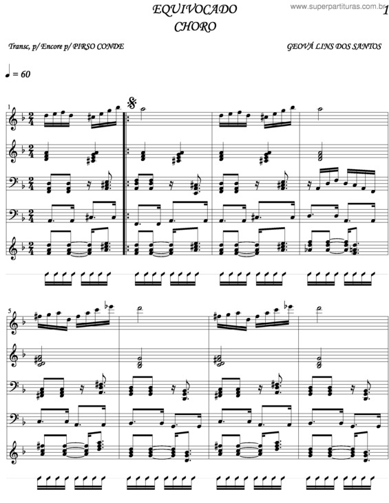 Partitura da música Equivocado v.4