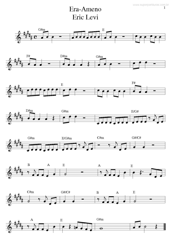 Partitura da música Era - Ameno