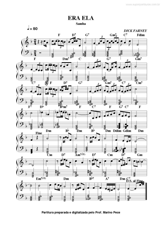 Partitura da música Era Ela v.2