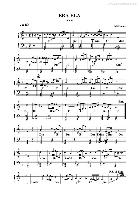 Partitura da música Era Ela