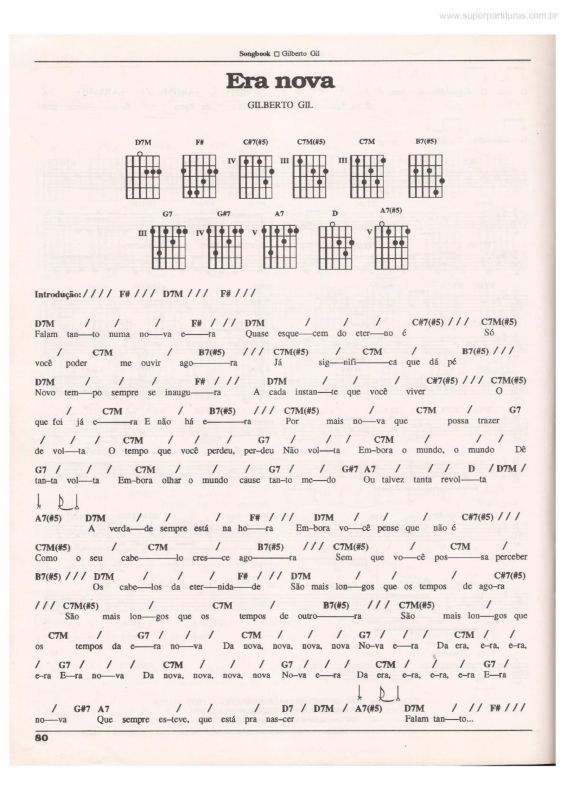 Partitura da música Era Nova