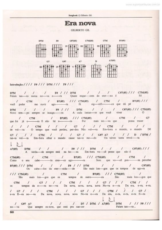 Partitura da música Era Nova