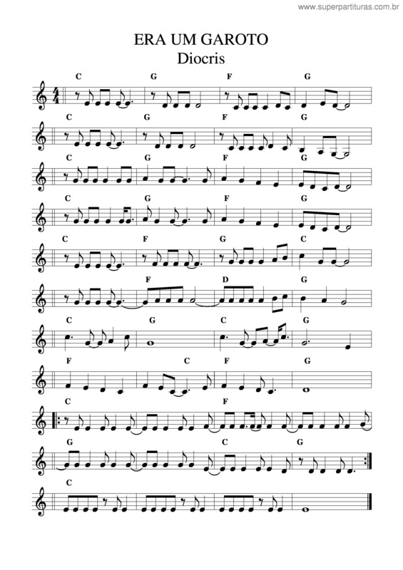 Partitura da música Era Um Garoto v.3