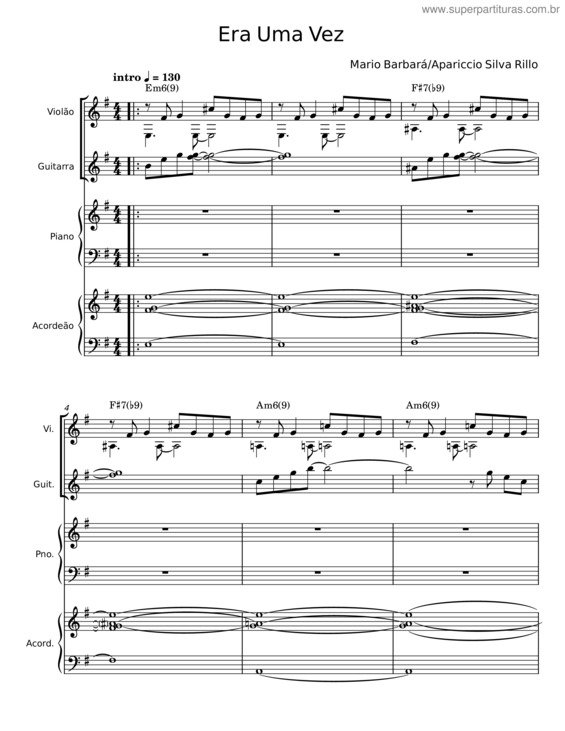 Partitura da música Era Uma Vez v.27
