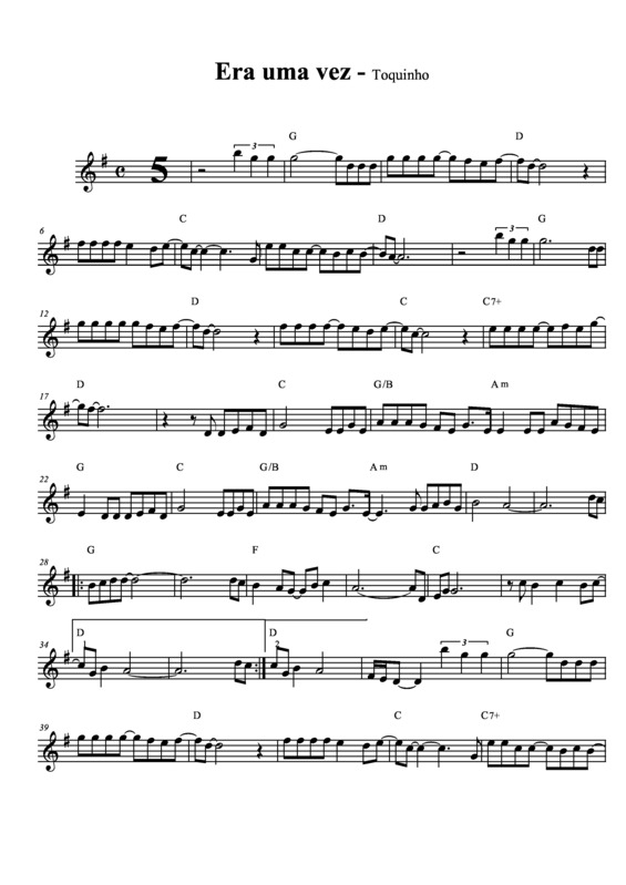 Partitura da música Era Uma Vez v.6