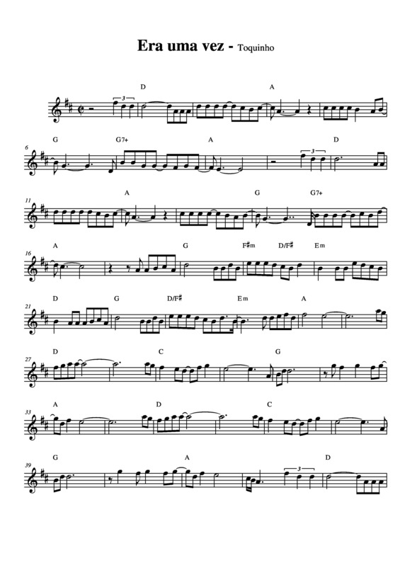 Partitura da música Era Uma Vez v.7