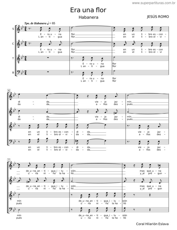 Partitura da música Era Una Flor – Jesús Romo v.2