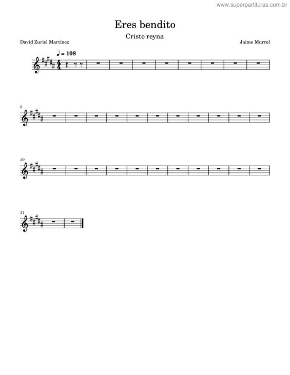 Partitura da música Eres Bendito  2