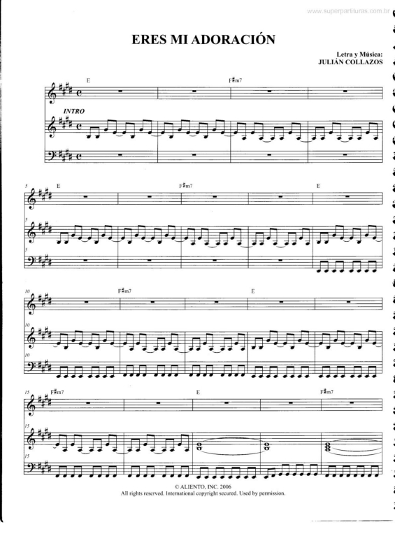 Partitura da música Eres Mi Adoración