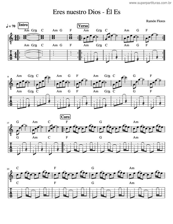 Partitura da música Eres Nuestro Dios