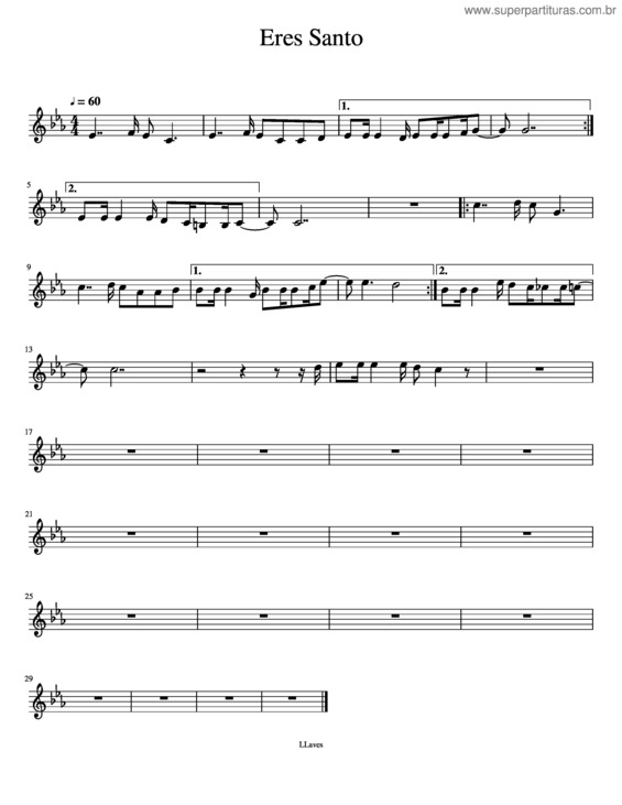 Partitura da música Eres Santo v.2