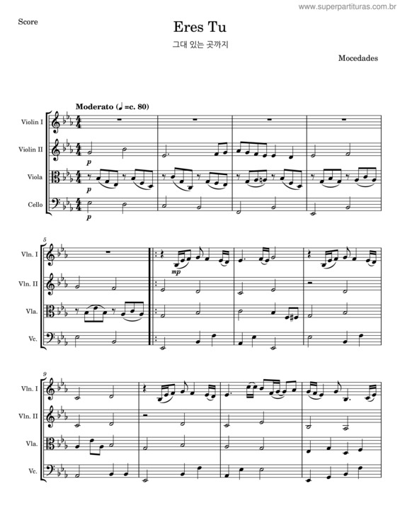 Partitura da música Eres Tú – Mocedades v.2