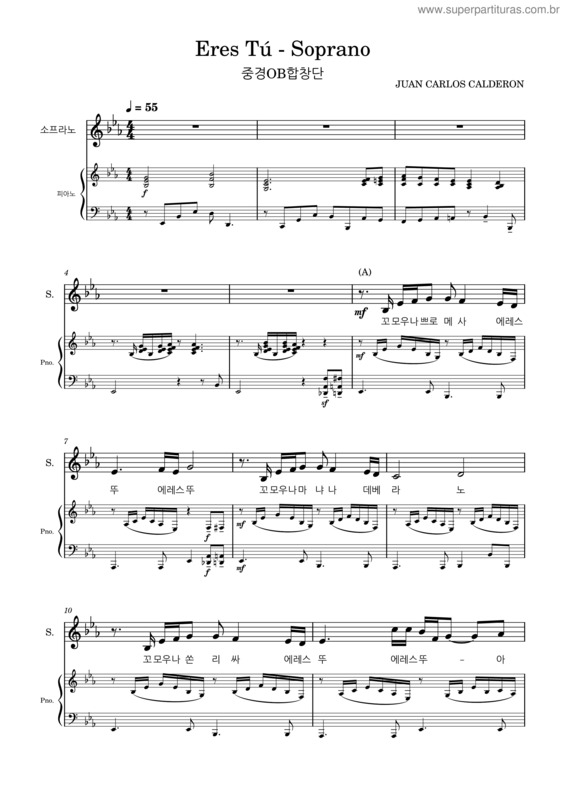 Partitura da música Eres Tú – Soprano
