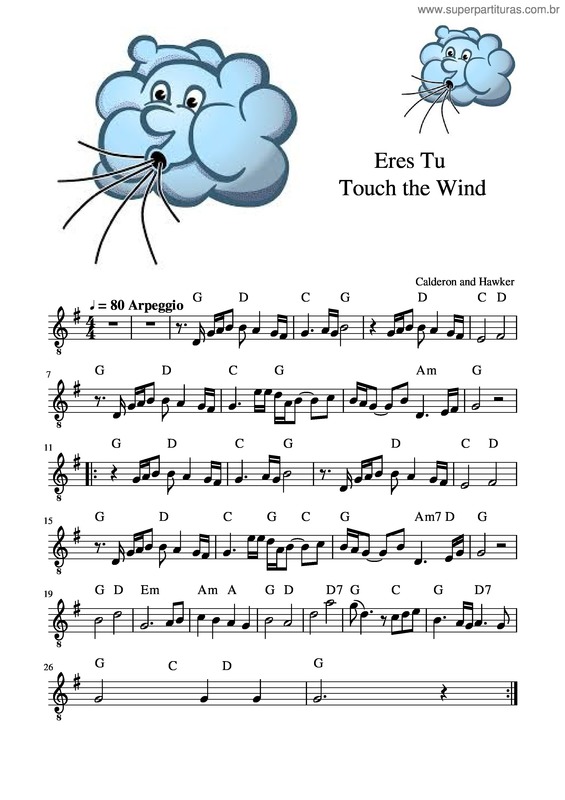 Partitura da música Eres Tu, Touch The Wind v.2