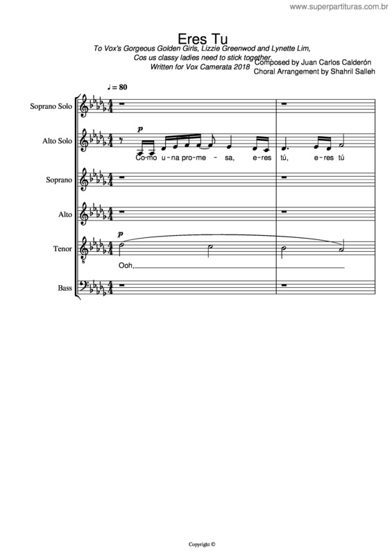 Partitura da música Eres Tu v.10