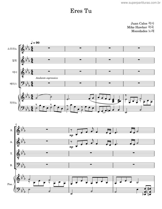 Partitura da música Eres Tu v.12