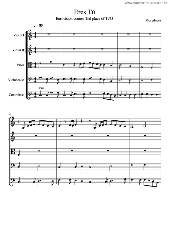 Partitura da música Eres Tú v.3