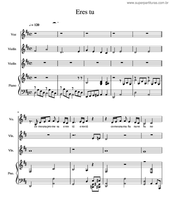 Partitura da música Eres Tu v.4