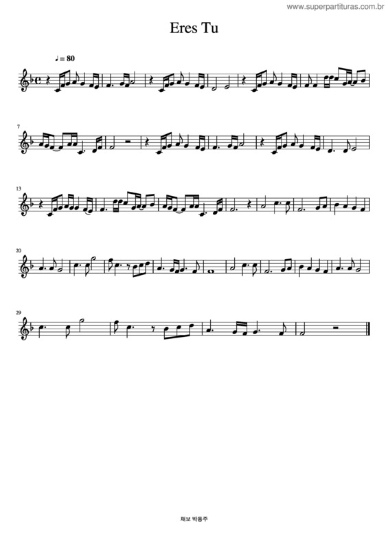 Partitura da música Eres Tu v.5