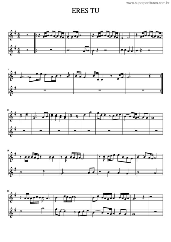 Partitura da música Eres Tu v.6