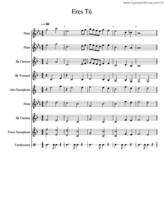Partitura da música Eres Tú v.7