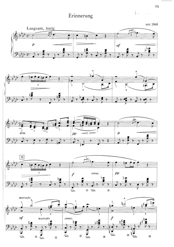 Partitura da música Erinnerung