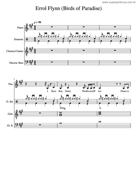 Partitura da música Errol Flynn