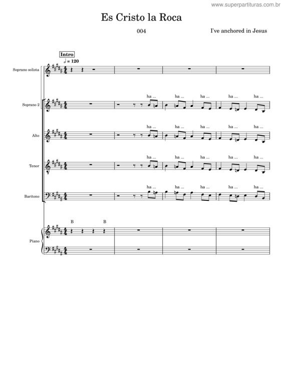 Partitura da música Es Cristo La Roca