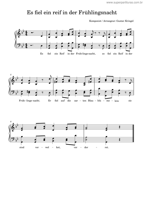 Partitura da música Es Fiel Ein Reif In Der Frühlingsnacht – Pinguingurke
