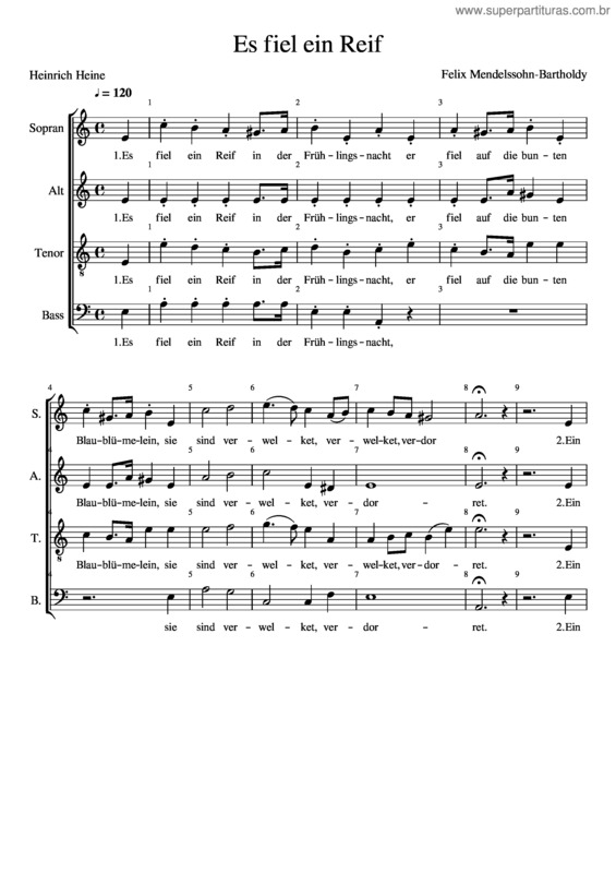 Partitura da música Es Fiel Ein Reif