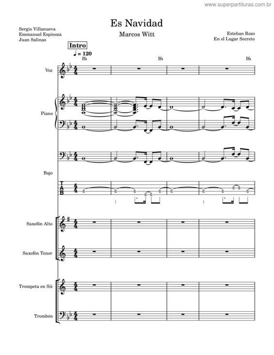 Partitura da música Es Navidad – Marcos Witt