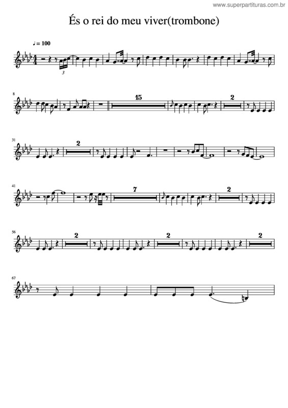 Partitura da música És O Rei Do Meu Viver v.2