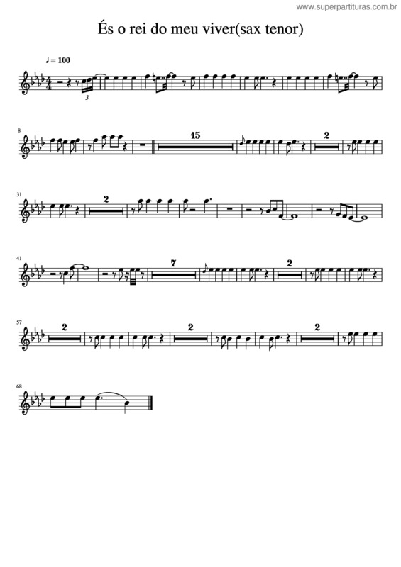 Partitura da música És O Rei Do Meu Viver v.3