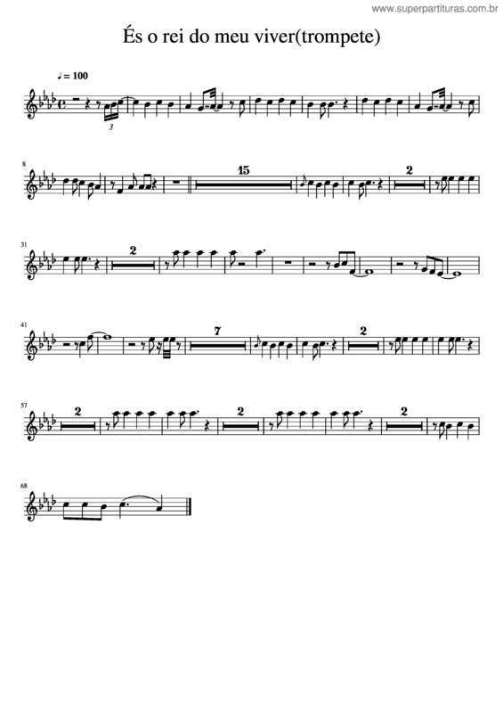 Partitura da música És O Rei Do Meu Viver v.4