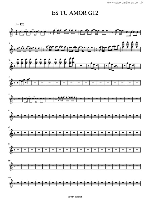 Partitura da música Es Tu Amor G12