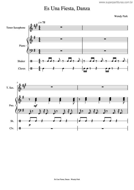 Partitura da música Es Una Fiesta, Danza