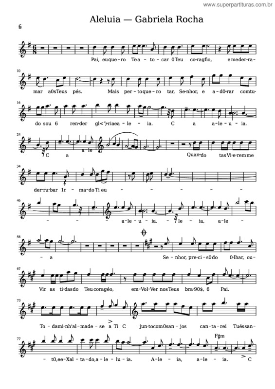 Partitura da música Esboço Aleluia v.2