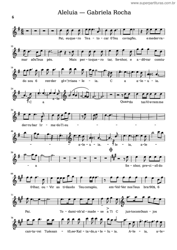 Partitura da música Esboço Aleluia