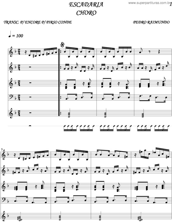 Partitura da música Escadaria v.5