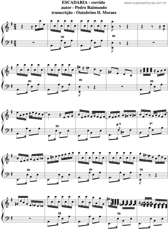 Partitura da música Escadaria v.6