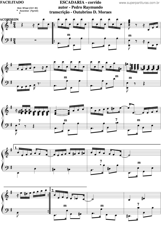 Partitura da música Escadaria v.7