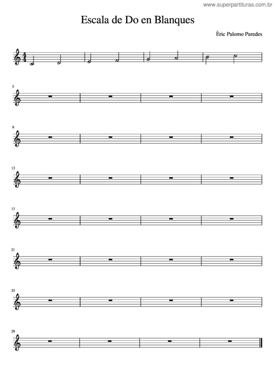 Partitura da música Escala De Do En Blanques Èric Palomo Paredes