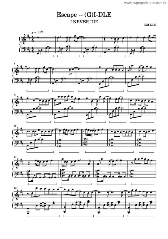 Partitura da música Escape ––  Gidle