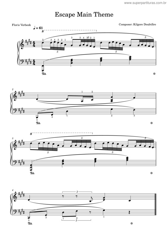 Partitura da música Escape – Kilgore Doubtfire