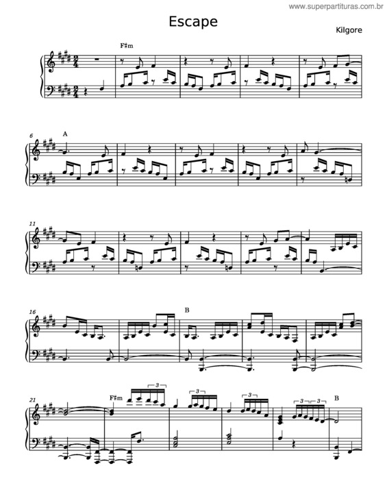 Partitura da música Escape – Wade Kilgore