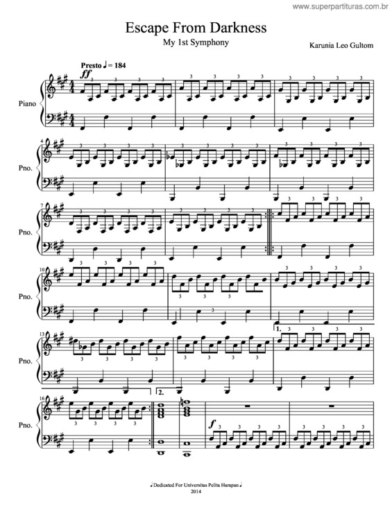 Partitura da música Escape From Darkness