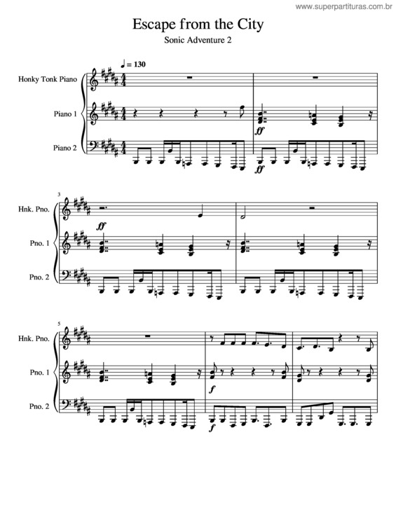 Partitura da música Escape From The City v.3
